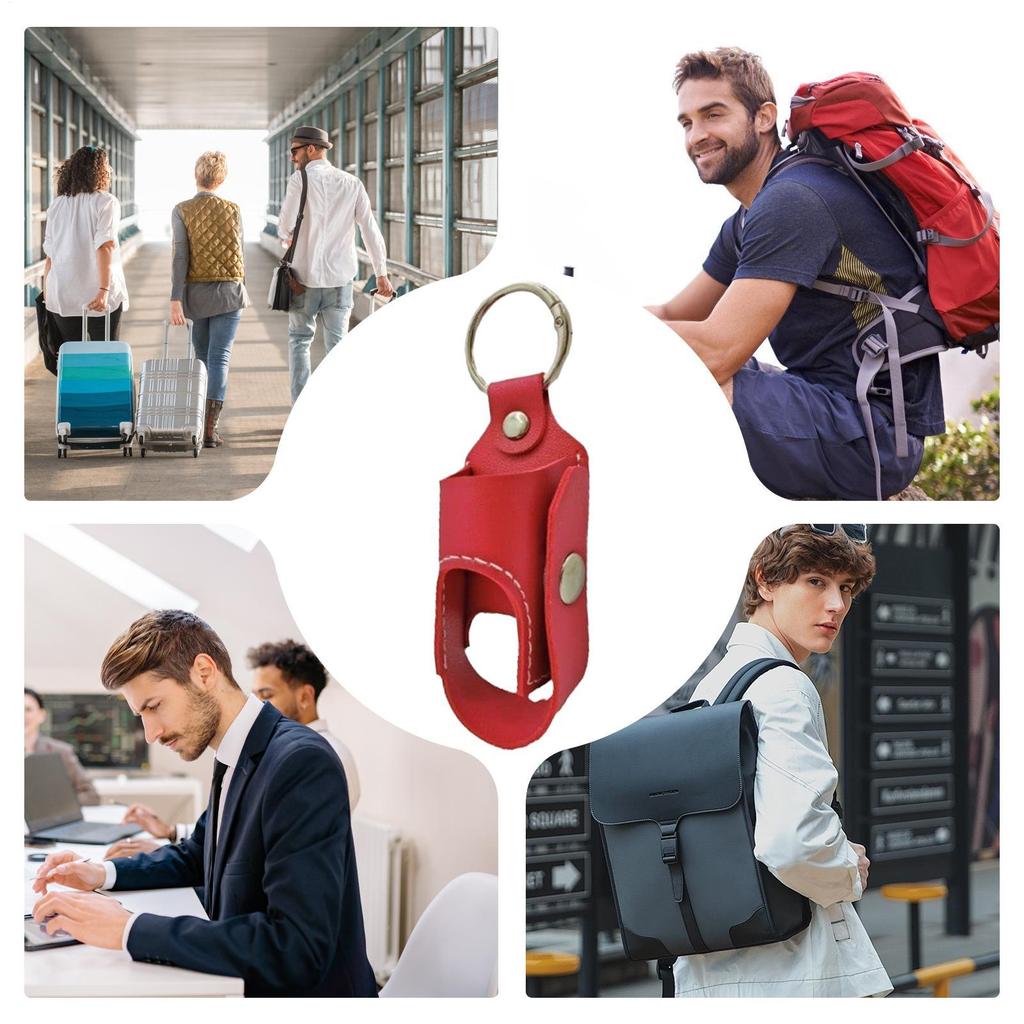inhaler holder Portable PU Leather inhaler case keychain Spray bottle storage bag L-Shaped Inhaler Portable Stand for outdoor