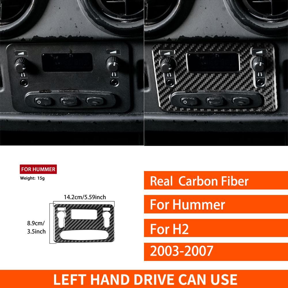 For Hummer H2 2003-2007 2012-2018 Real Carbon Fiber Stickers Rear Central AC Control Panel Car Accessories Interior Decorative