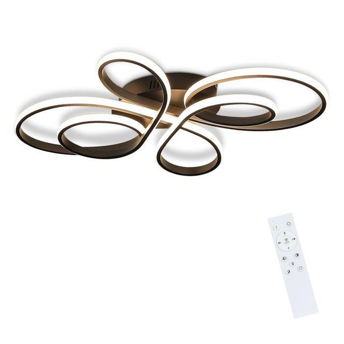 Plafonnier LED Moderne NETTLIFE Noir Forme de papillon; 90 W; Dimmable; Télécommande; 100 cm; Pour Salon Chambre