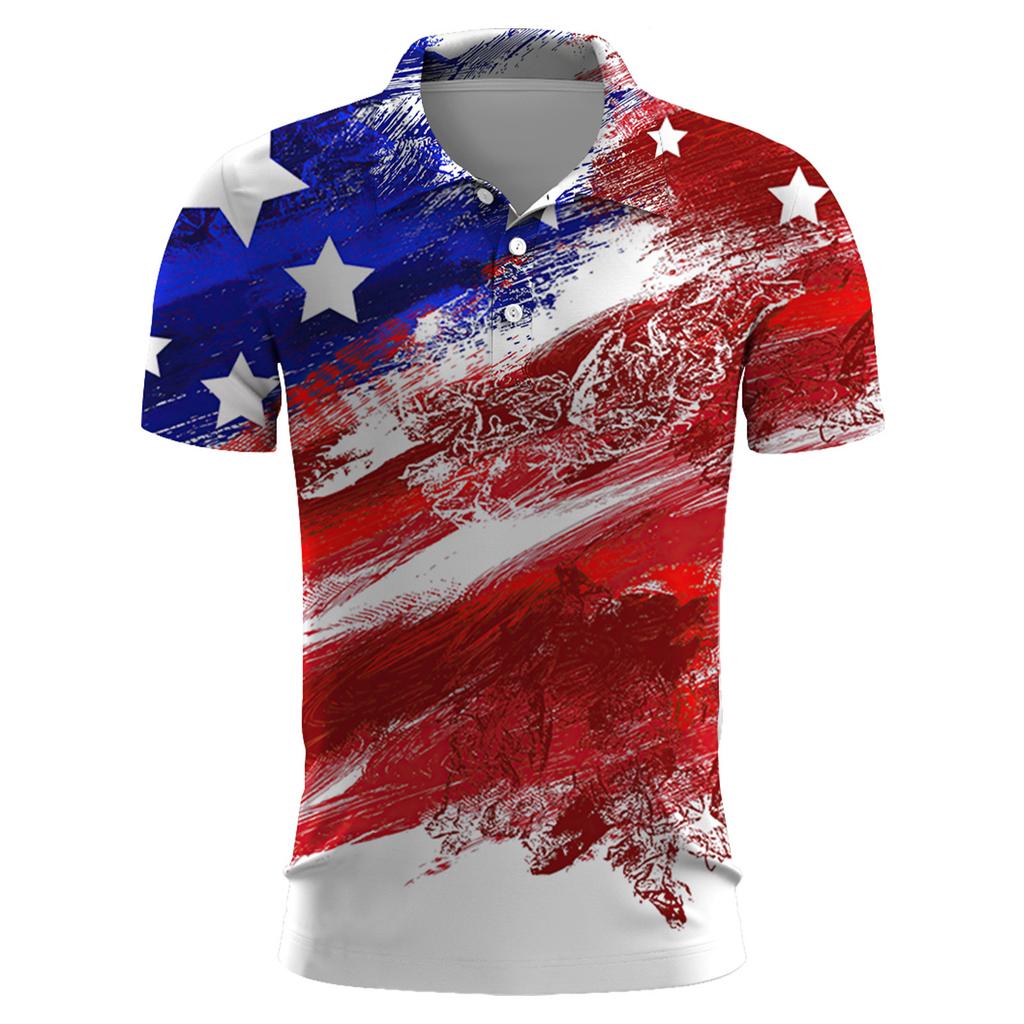 Men's Golf Shirt Casual Sports V Neck Ribbed Collar Short Sleeve Fashion Casual Color Plain Spring & Summer Regular Fit