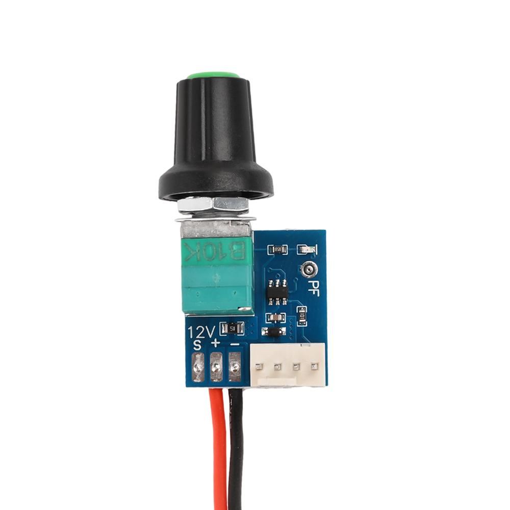 DC5-12V Manuel 4-leder PWM blæserhastighedsregulator Med kontakt Kabinet 4-leder blæser Hastighedskontrol Støjreduktion Kan Slukkes