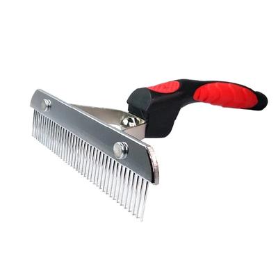 Pet Dog Cat Professional Grooming Long Hair Fur Rake Stainless Steel Pins Brush Comb Tool Undercoat Rake Comb Hair Removal Tool