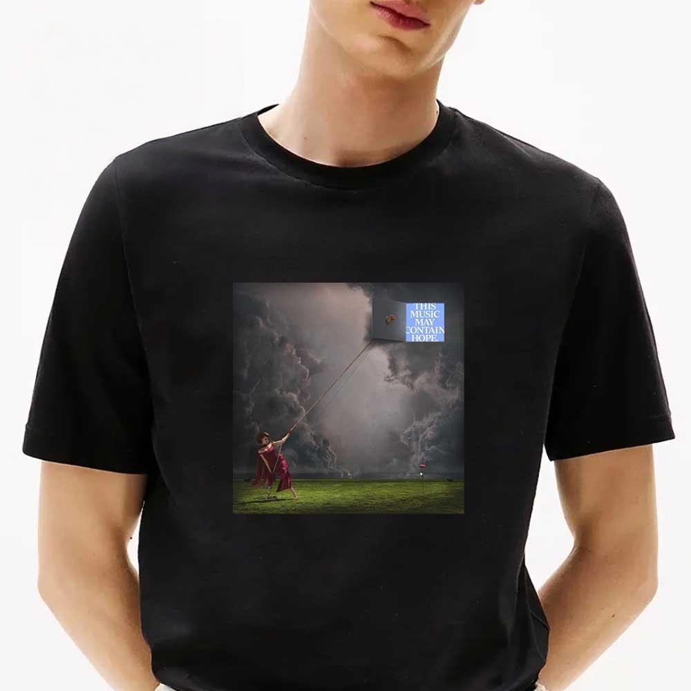 RAYE 2026 Album TATO HUDBA MŮŽE OBSAHOVAT NADĚJI Unisex grafické tričko Unisex Kulatý výstřih Bavlna Krátký rukáv Y2k Populární Oversized tričko