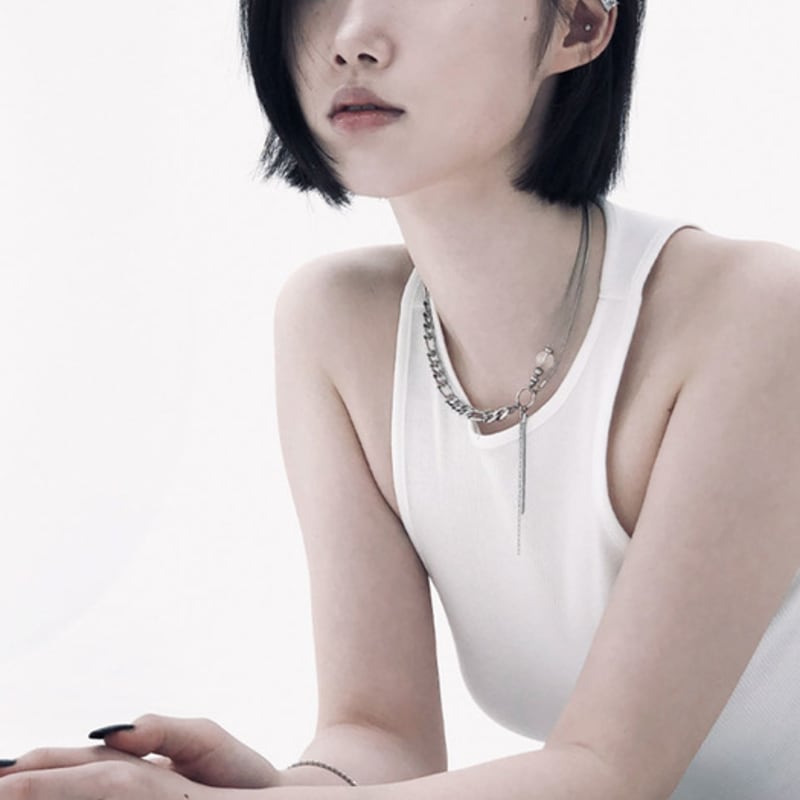 Baroque Stone Four Flow Chain Necklace