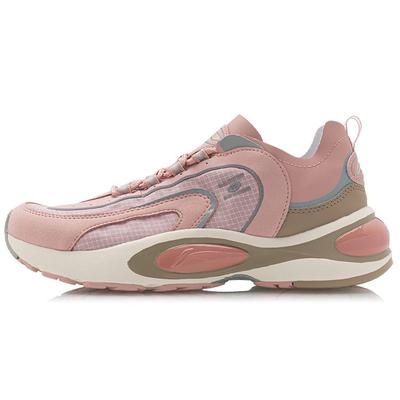 Li Ning Comfortable Textile, Synthetic Leather Cushioning Slip Resistant Support Rebound Low Top Running Shoes Women's ARHQ094-1