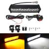 Motorcycle Headlight Light Handlebar LED Light Bar Set 60W LED With switch Kit Fits Most 7/8” Handlebars White Yellow Flicker