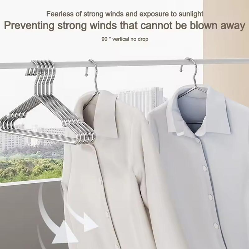 10Pcs/Set Stainless Steel Clothes Hanger For Dresses T-Shirts Coat Sweater Wardrobe Storage Organizer Drying Rack