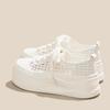 Ultra-light and Breathable~ 7cm Inner Height-increasing Hole Shoes Mesh White Shoes Women's New Summer Muffin Board Shoes