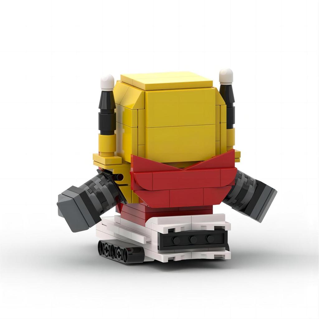 MOC square-headed minifigures compatible building blocks, Universal Hero Getter Robot No. 3 DIY assembly 3D figurine bricks