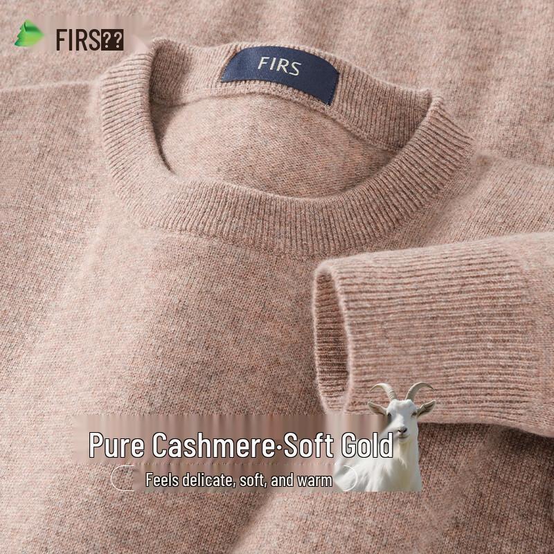 Shanshan Men's Pure Cashmere Round Neck Sweater