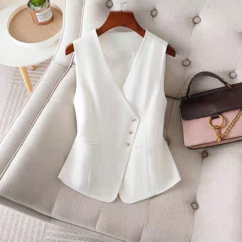 Spring and Autumn New Style Suit Vest Fashionable Outer Style Waistcoat Western Style Sleeveless Layered Jacket