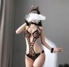 New Sexy Underwear Uniform Seductive Female Leopard Print Role-playing One-piece Backless Cat Girl Costume Special Use Fashion