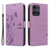 For Motorola Moto G75 5G PU Leather Cases Flower Pattern Wallet Stand Phone Cover with Strap