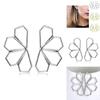 Elegant Geometric Hollow Alloy Earrings Trendy Statement Jewelry For Women