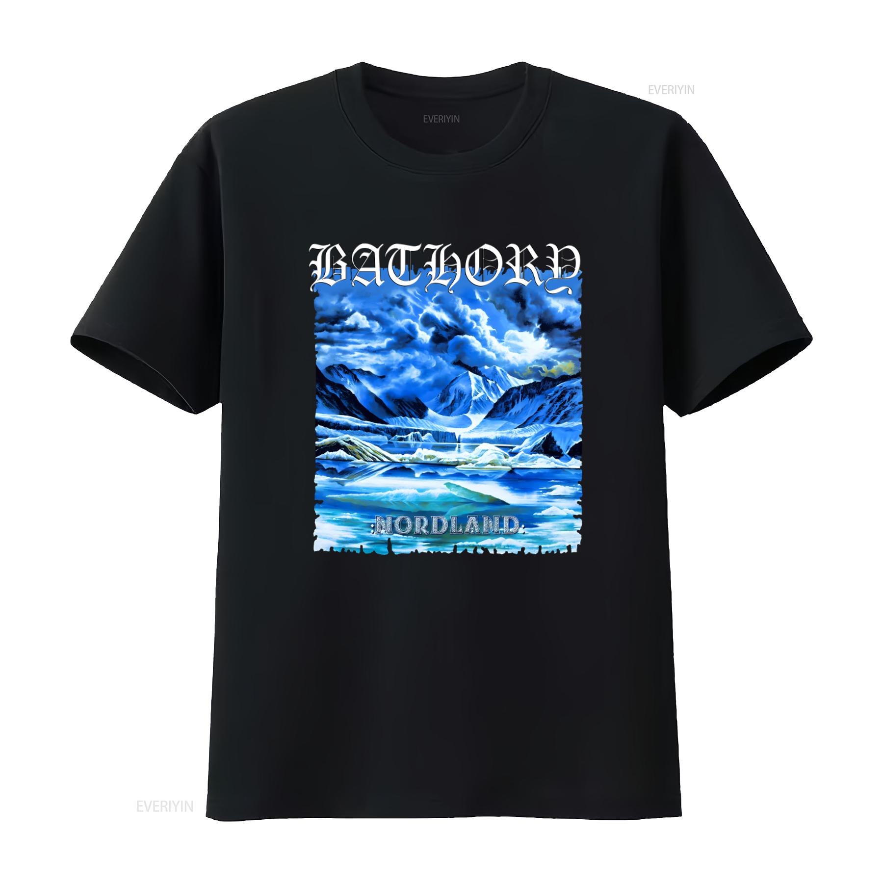

Bathory Cd Cvr Nordland Official T Shirt Xl New Under The Sign Blood Fire Death vintage Washed Stylish fashion Slightly 4XL