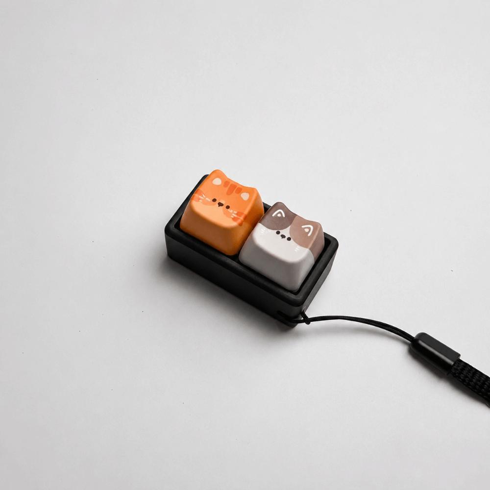 Keyboard Stress Relief Clicker 2/3/4/9 Keys Cat Fidget Keychain Anti-stress Toy Pendant  Bag Charms