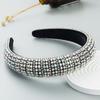 Mode Fait Main Perlé Femmes Bandeau Cheveux Cristal Diamant Baroque Épaissi Éponge Large Bord Fête Spectacle Bandeau Strass