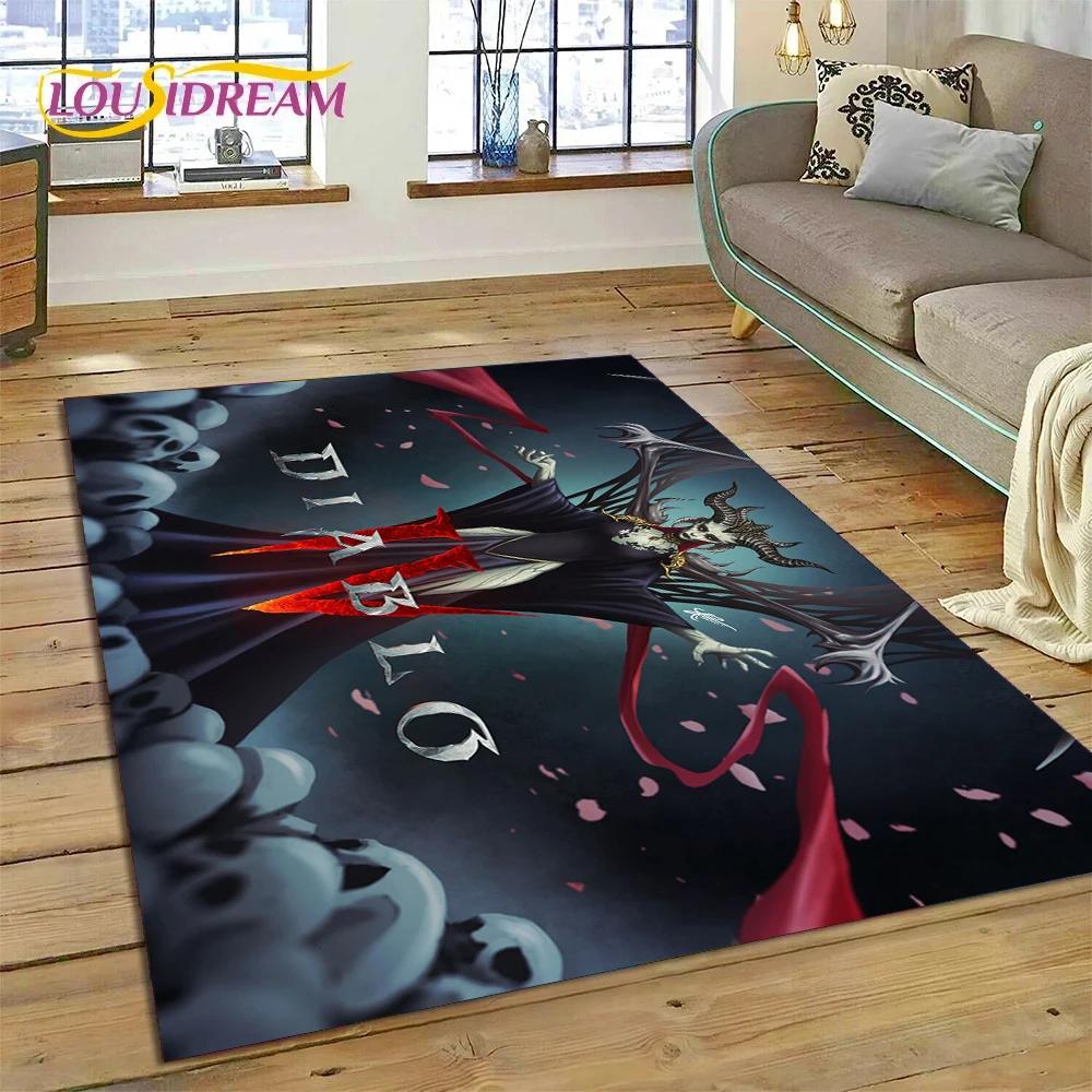 Alfombra de Juego Retro 3D de Diablo para Dormitorio, Sala de Estar, Decoración del Hogar, Sofá, Niños Jugando, Decoración Grande, Felpudo de Regalo