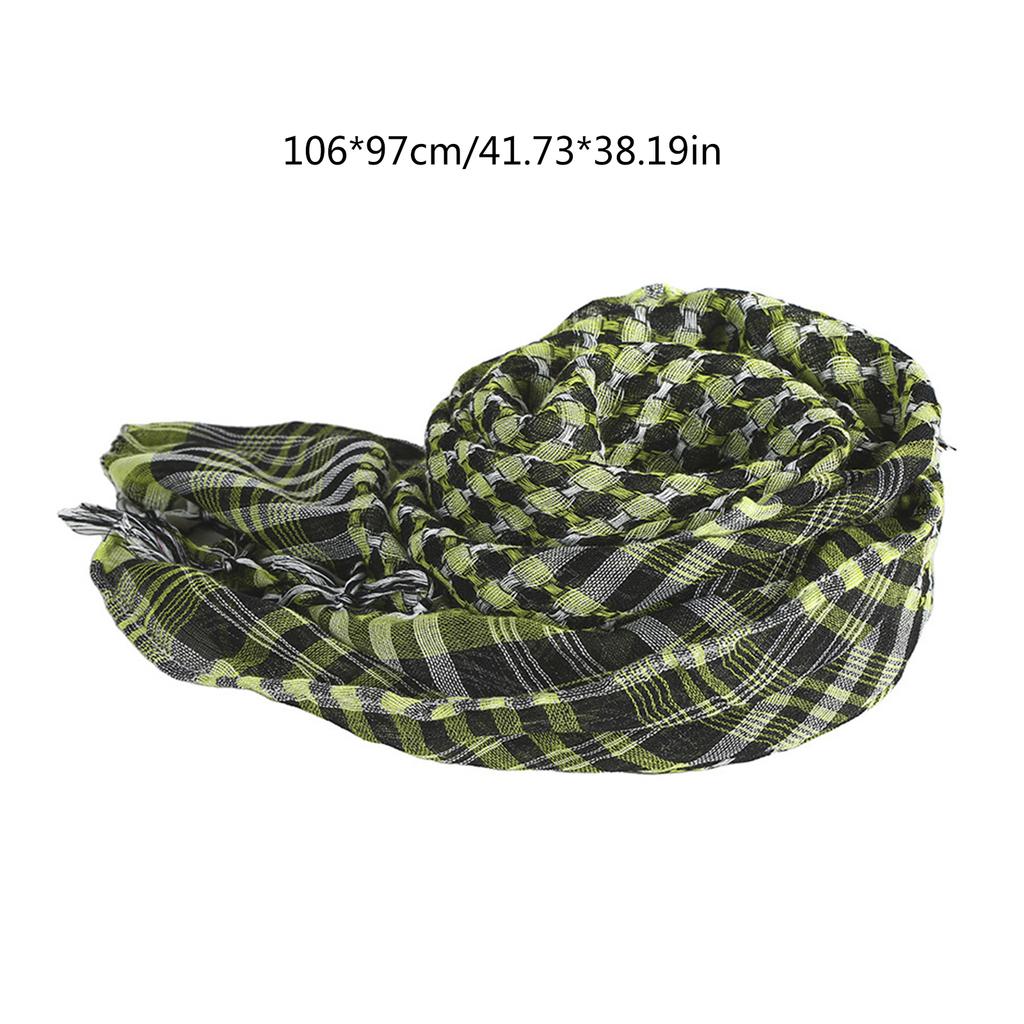 Tactically Male Lattice Print Scarf Hiphop Scarf Lattice Print Turban Multi-purpose Head Wrap Cycling Dustproof Kerchief