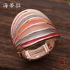 Color Oil Exaggerated Line Elastic Ring, Fashionable Personality Women's Versatile Alloy Ring