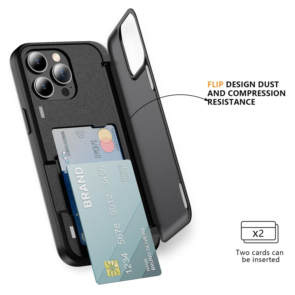 For iPhone 12 Pro 6.1 Inch/12 6.1 Inch Cell Phone Case Flip Kickstand TPU+PC Cover