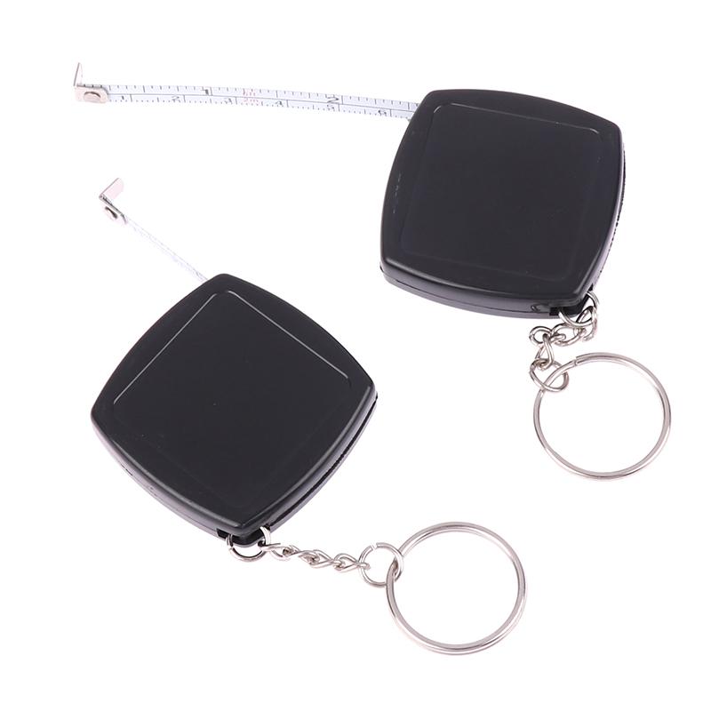 Square 2M Tape Measure Retractable Gift Small Steel Portable Ruler Key Chain