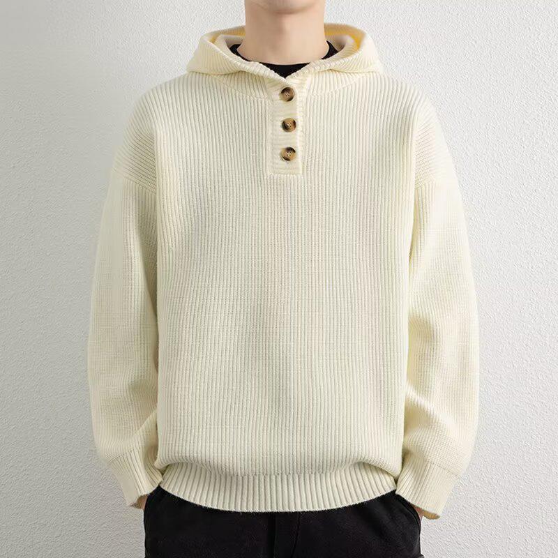 

Чоловічий ретро в язаний светр з капюшоном на блискавці XXXL абрикосовий