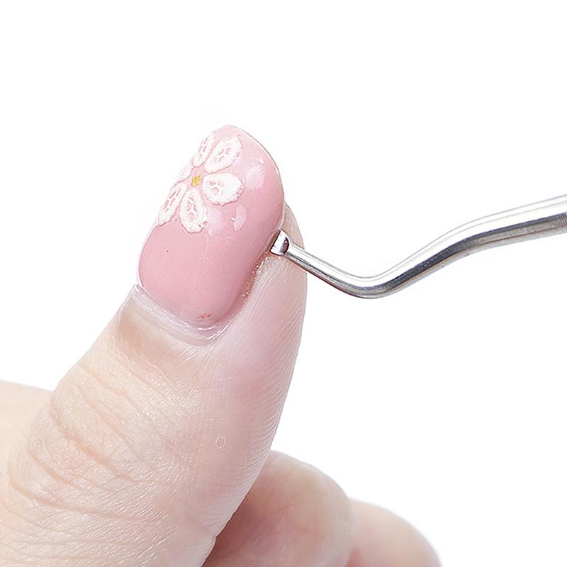 Odstraňovač nečistot Tyčinka Dvoustranný Nástroj pro péči o nehty Nail Art Nerezová ocel Pro péči o nohy