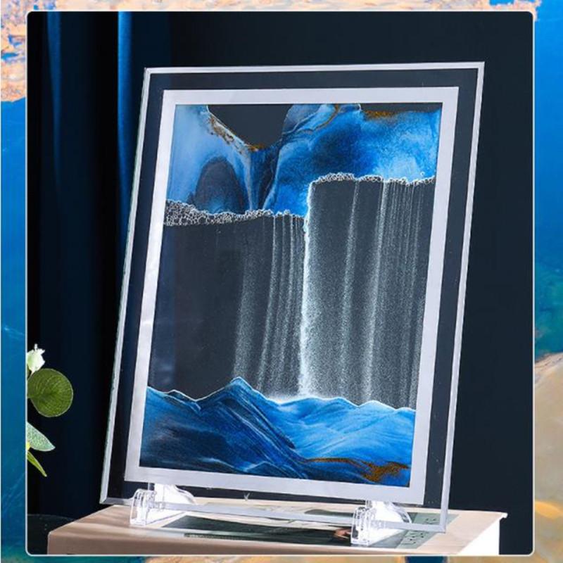 Immagine in movimento di arte della sabbia Soggiorno Ornamento 3d Pittura tridimensionale a clessidra Home Office
