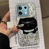 Big Headed Black Cat Circular Dots Phone Case for Xiaomi Mi 13T 14T Pro 11 Lite NE 5G Couple Shell Silicone Back TPU Bags Cover