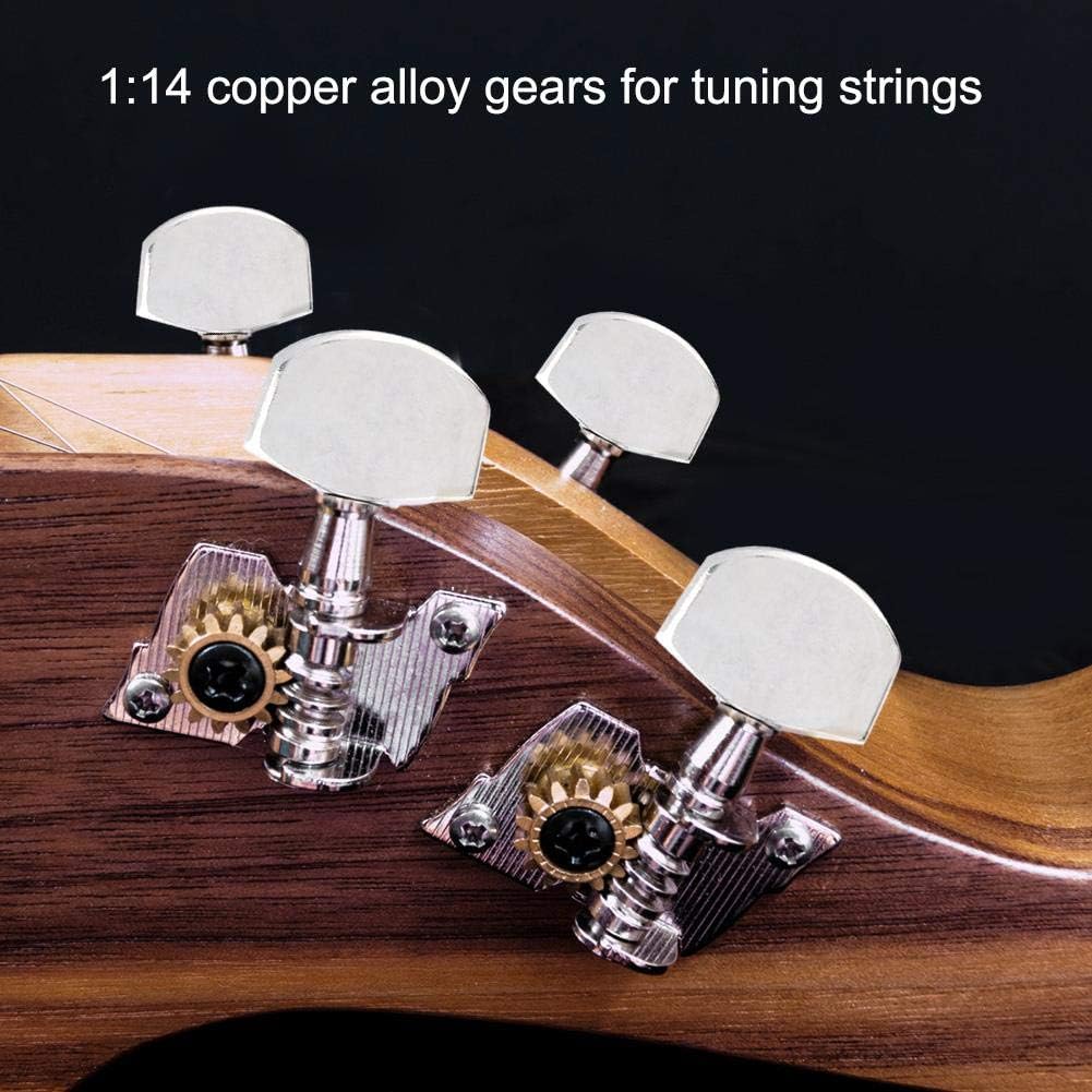 Alomejor Ukulele Tuning Peg 2L + 2R Ukulele Tuning Peg Machine Head with Mouting Screws for Classical Ukulele