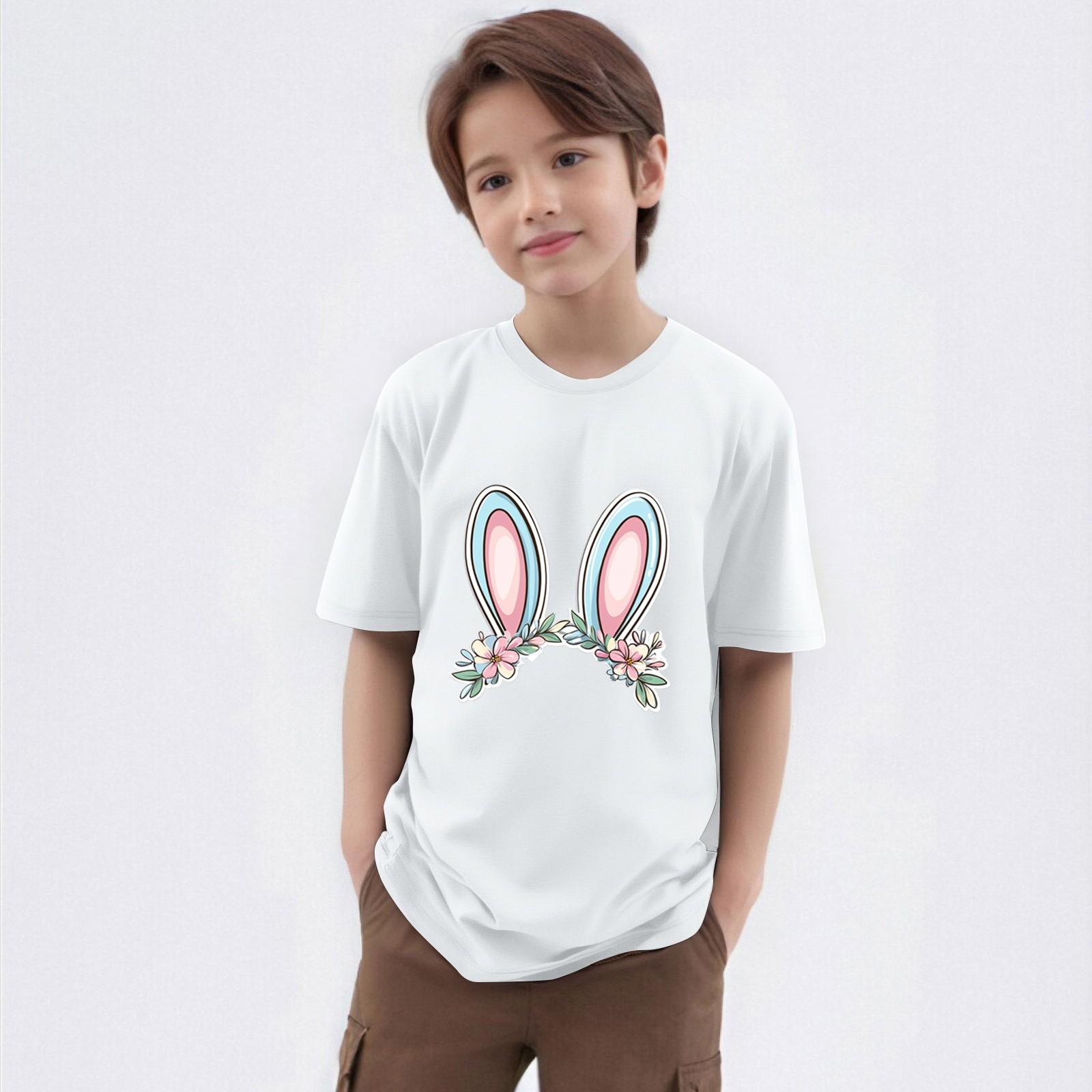 

Детская футболка с круглым вырезом и короткими рукавами 140 белый