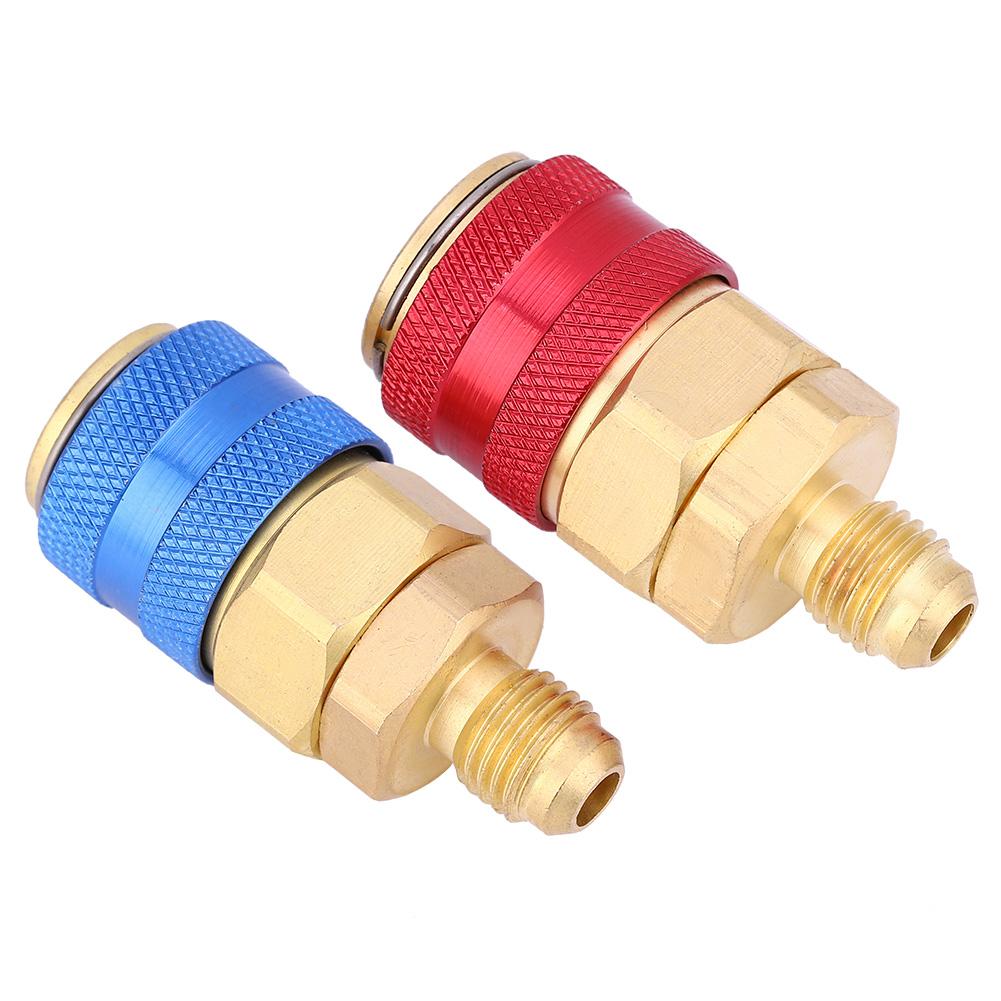 2Pcs Quick Couplers Adapter R134A High Low Pressure Manifold Automotive AccessoriesR134A