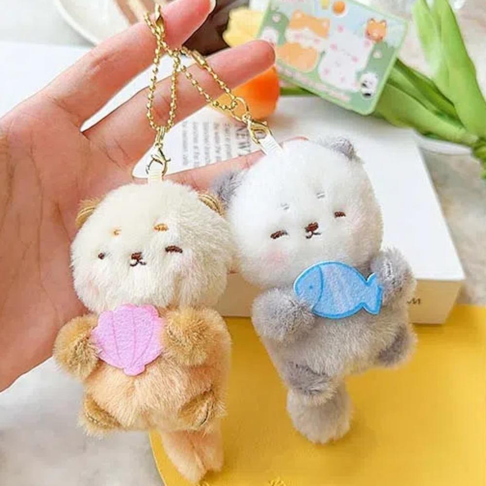 2pcs/set Magnetic Plush Animal Key Buckle Panda Cartoon Couple Pendants Fruit Bag Charm  Friends