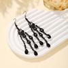 Elegant Teardrop Dangle Earrings With Stone Dialects And Intricate Cutout Design In Nonallergenic Zinc Alloy For Daily Or Formal Wear