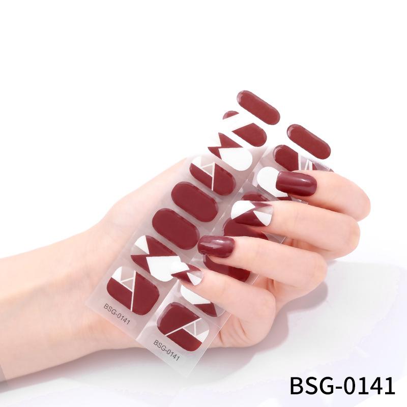 Japanese Gel Manicure Stickers Nail Stickers 3d Bronzing Light Therapy Nails Checkerboard Nail Stickers