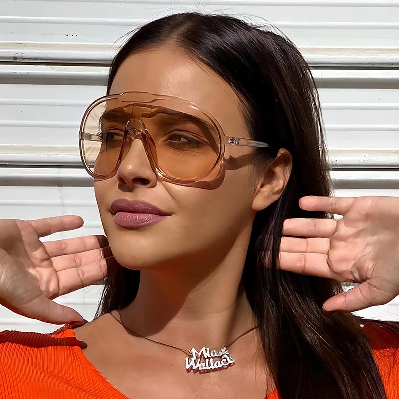 New Big Pilot Women Sunglasses Fashion Oversized One-Piece Lenses Men Sun Glasses Outdoor Summer Driving Shades