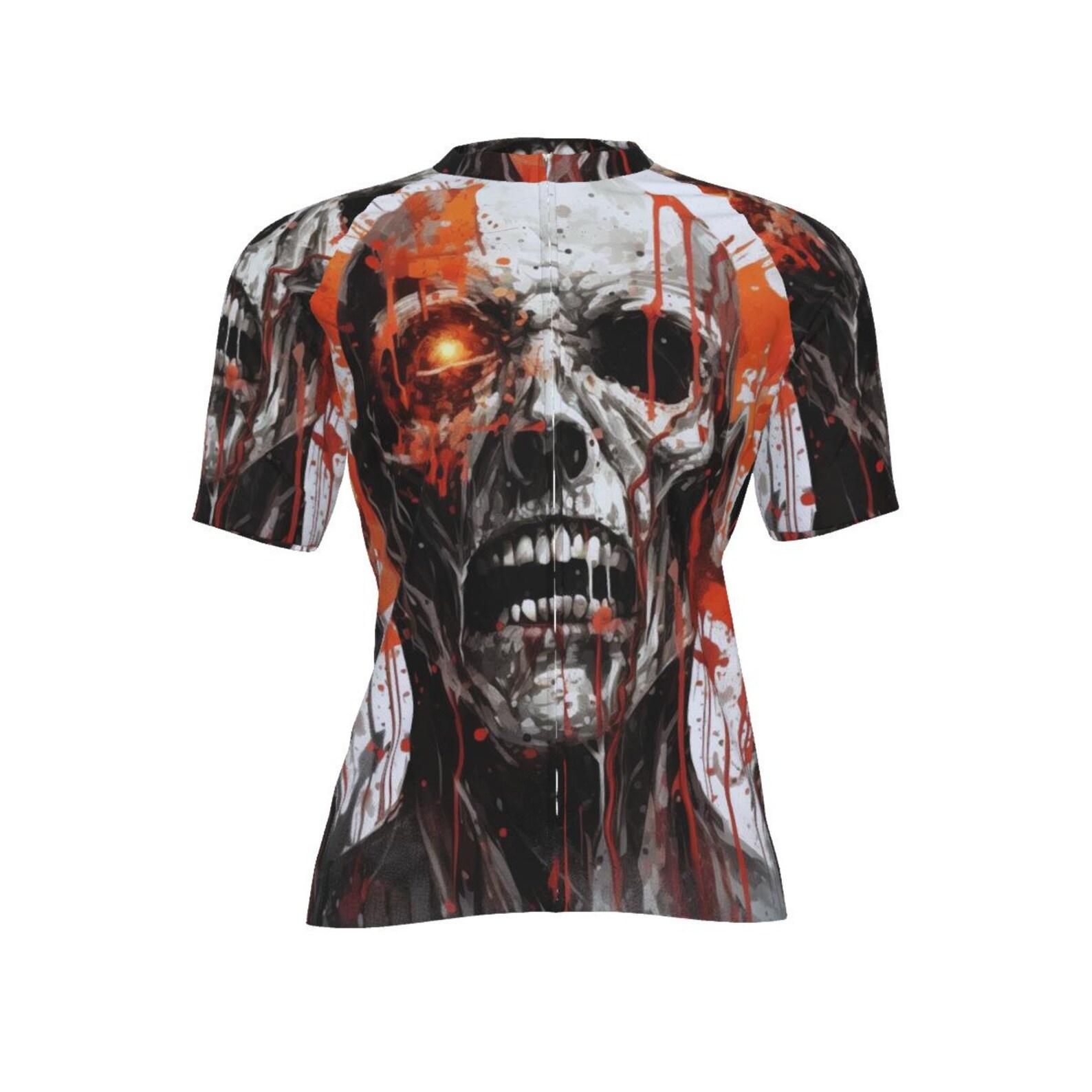 Men s Zombie Cycling Jersey – Undead Horror Bike Shirt 2XL