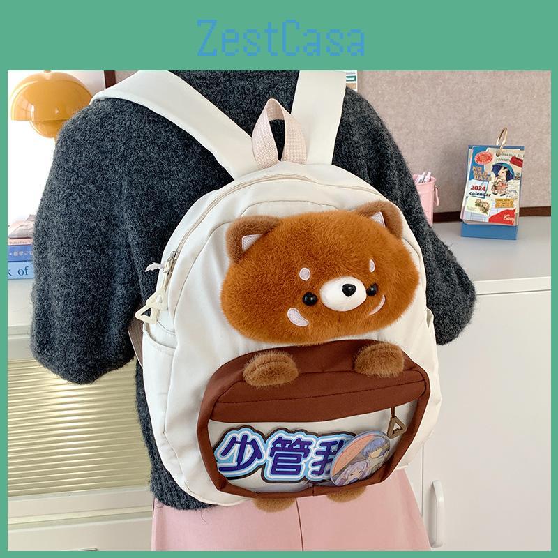Raccoon Plush Little Cartoon Backpack With Large Capacity For Students Use