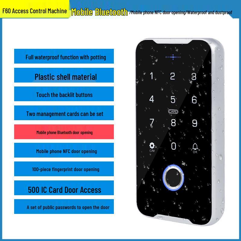 All-in-One Waterproof Fingerprint Access Control System with Password and Card Swipe