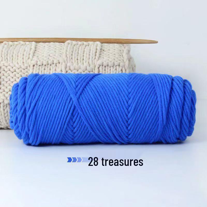 8-Strand Cotton Wool Yarn for Scarf DIY - Thick, Soft Thread with Silk Elements