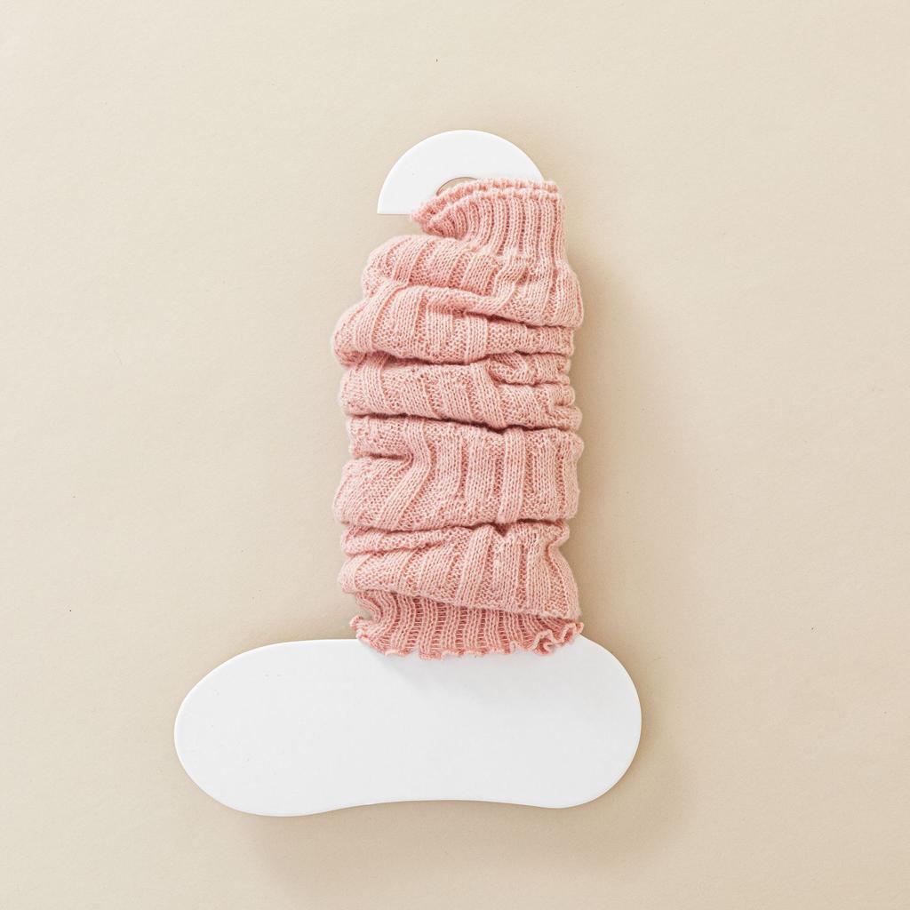 Lady Autumn and Winter Warm Solid Color Hemp Flower Wood Ear Calf Pile Stocking