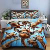Giraffes Looking Down at Sky Bedding Set for Kids Luxury Gift 3pcs Digital Print Comforter Set Soft Comfortable Breathable