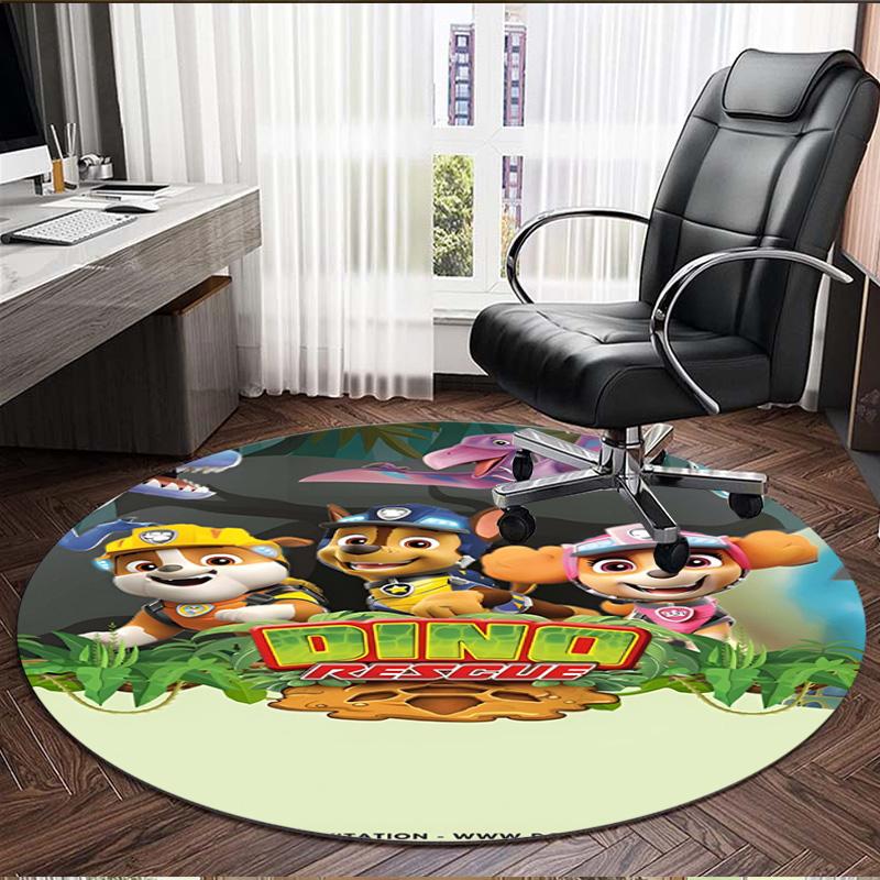 Jungle Pups Print Round Rug, Washable Floor Carpet, For Entryway Dorm Laundry Room Office Study, Home Decor Birthday Christmas Gift