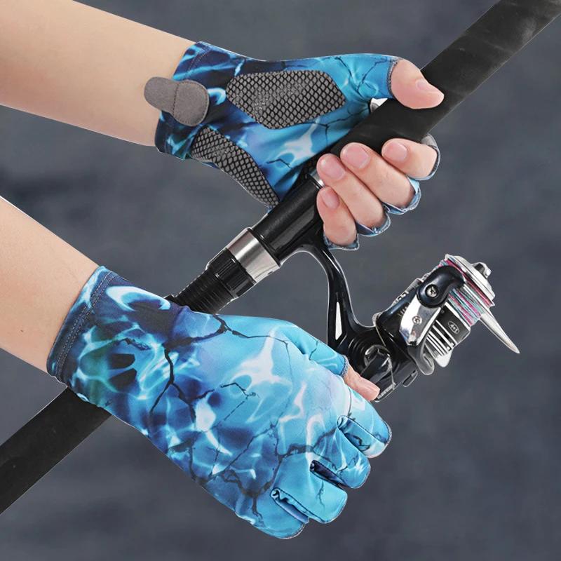 Guanti da pesca UPF 50+ - Guanti da pesca senza dita con protezione solare - Guanti da sole da pesca per donne uomini attività all'aperto.