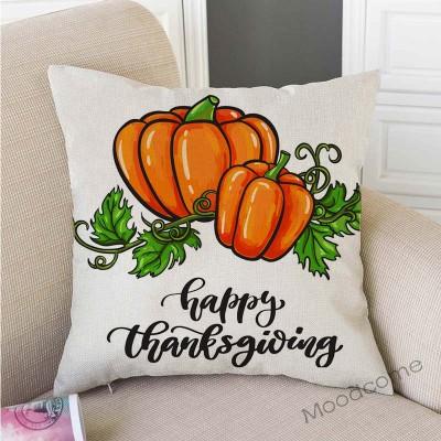 Gold Autumn Fall Pumpkin Harvest Art Thanksgiving Day Decoration Throw Pillow Car Pillow Case Cotton Linen Sofa Cushion Covers