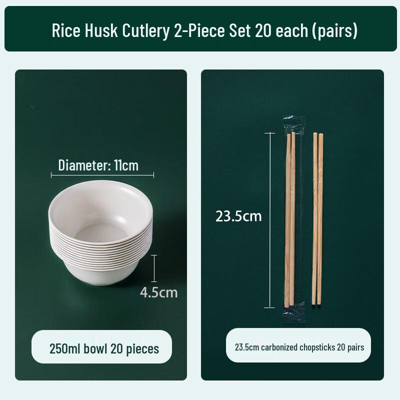 Rice Husk Disposable Dinnerware Set