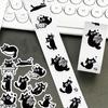 500 Sheets of Cute Black Kitten Cartoon Stickers for DIY, Scrapbooking, Skateboards, and Phone Cases