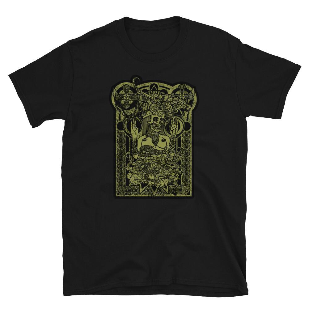 Santa Muerte Scull Day of the Dead Halloween Golden Majesty Esoteric T-Shirt XL