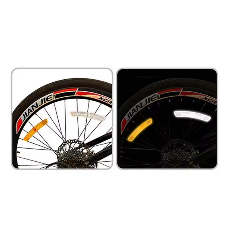 2-4Pcs Bike Spoke Reflector Mountain Bike Fish-shaped Steel Rim Spoke Reflectors Bicycle Wheel Rim Reflective Light Cycling Part